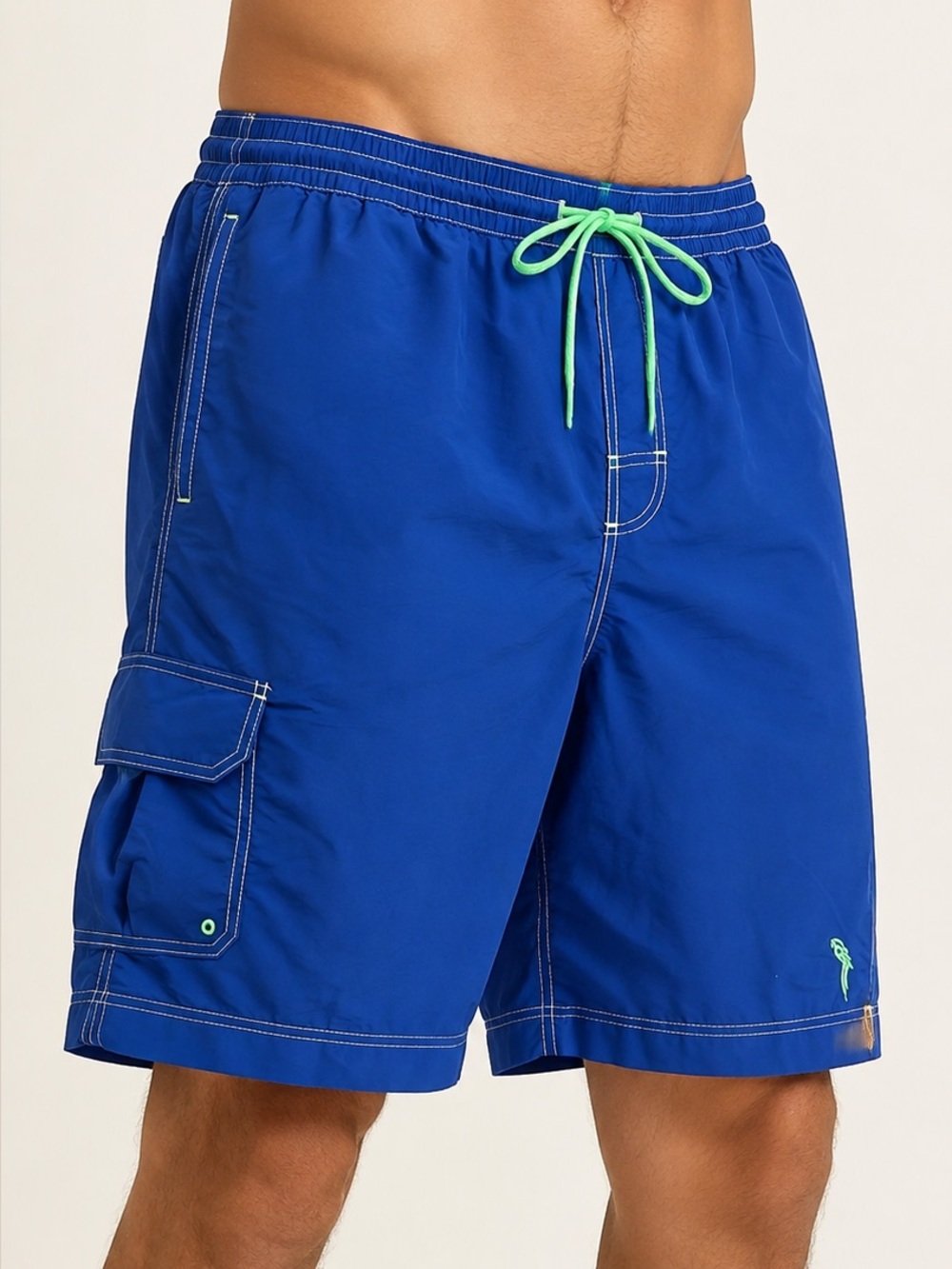 Caribbean Swimwear Men’s XL Blue Cargo Swim Trunks
